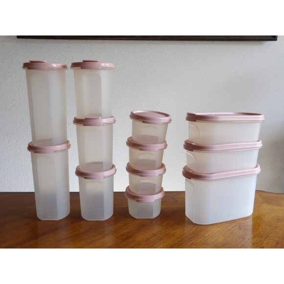 Tupperware Other - TUPPERWARE Modular Mates Pantry Lot 12x Containers w/Lids Pastel Pink
